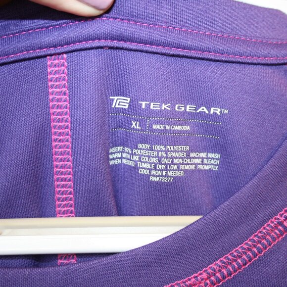 Tek Gear Purple Long Sleeve Top Size XL - Picture 4 of 5